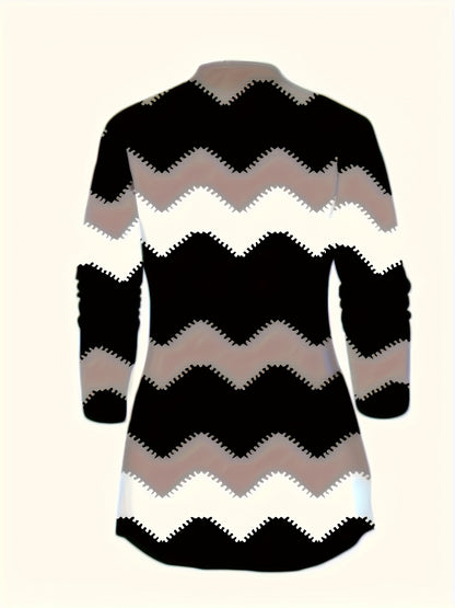 [Printed Cardigan Set] Women's 3pcs Set, Printed Cardigan Jacket Paired with Solid Color Casual Pants Vest Daily Set