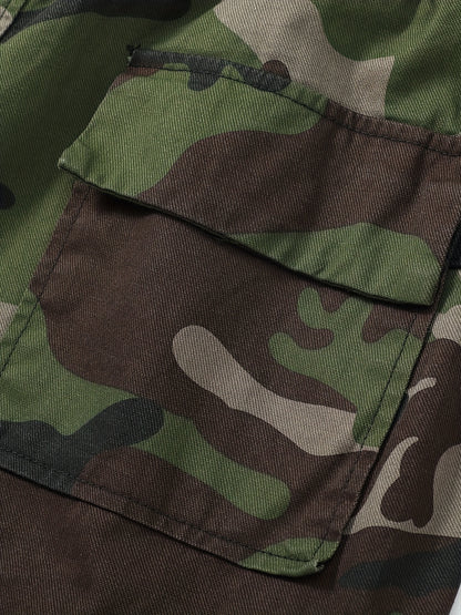 Men'S Large Size Work Pants Camouflage Heavyweight American Trend Comfortable Athletic Casual Hiking Outdoor Elastic Waist Head Multi-Pockets, Plus Size
