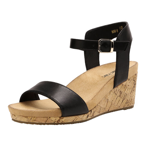 Women's Open Toe Buckle Ankle Strap Platform Wedge Sandals Durable Versatile Style for party, dance, shopping, walk, office, beach stylish look, Classic and versatile style Women Shoes, Womens Sandals