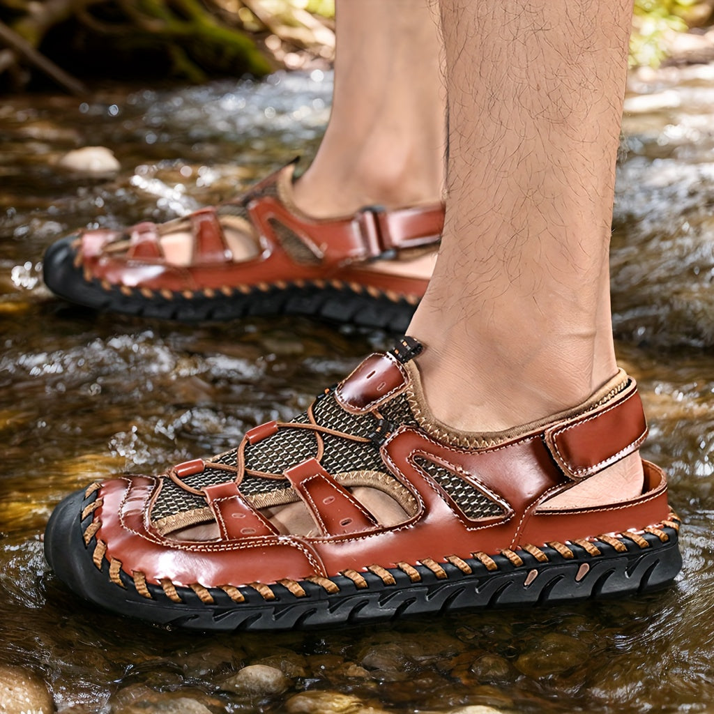 GREKS Men's Closed Toe Sports Sandals-Non-slip Quick-drying Men's Water Sandals Beach Shoes-Soft Casual Walking Breathable Shoes, Sports Sandals for Men, Sandals for Men High Quality, Shoes for Men Sandals, Sandals for Women Summer, Orthopedic