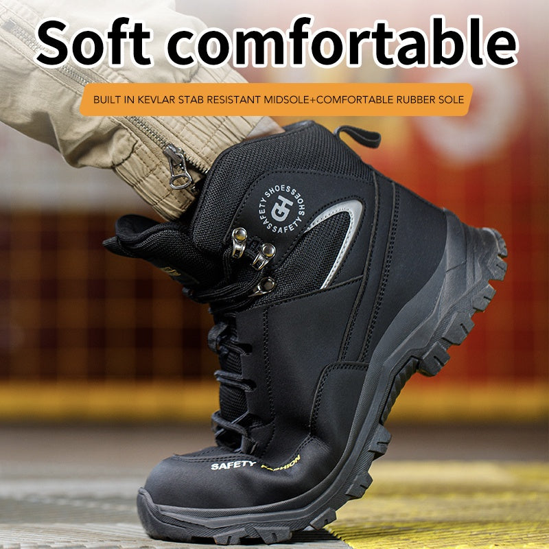 Men's Work Shoes, All-Season Labor Protection Shoes, Work Boots, Comfortable Fabric Insoles, Casual Outdoor Sneakers, Construction Boots