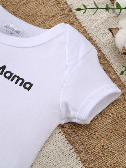 This 8pcs Soft Spring And Summer Set Is Suitable For Boys' And Girls' Clothing And Accessories With Heart Letters And Floral Patterns, Including Trousers, Hats, Bibs, Socks, Pants, Jackets And Tops, And Is Ideal For Outdoor Home Wear