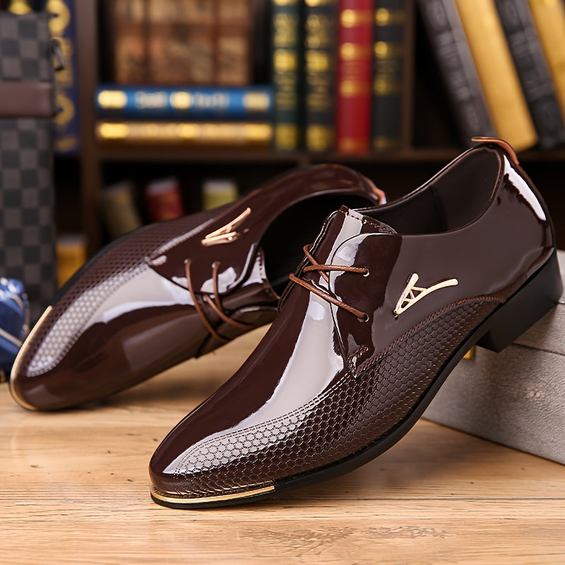 Fashionable Business Dress Shoes For Men, Shiny Pointed Low-top Shoes, Versatile Men'S Shoes For Banquets & Offices