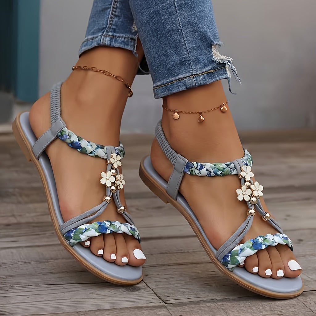 Charming Floral Decoration Sandals for Holiday Fashion&daily Versatility (ideal Choice for Busy Women!), Women Shoes