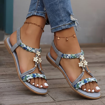 Charming Floral Decoration Sandals for Holiday Fashion&daily Versatility (ideal Choice for Busy Women!), Women Shoes