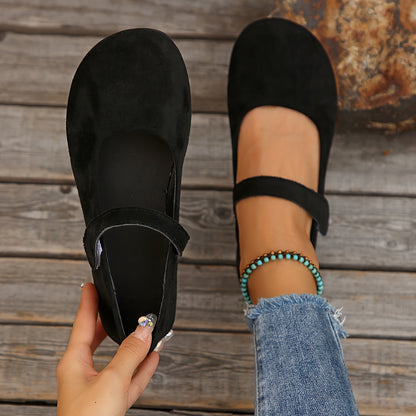 New Spring And Autumn Women's Velvet Shallow Mouth Elastic Round Head Flat Matching Shoes, Suitable for Work, Leisure, Vacation And Home Use, Women Shoes