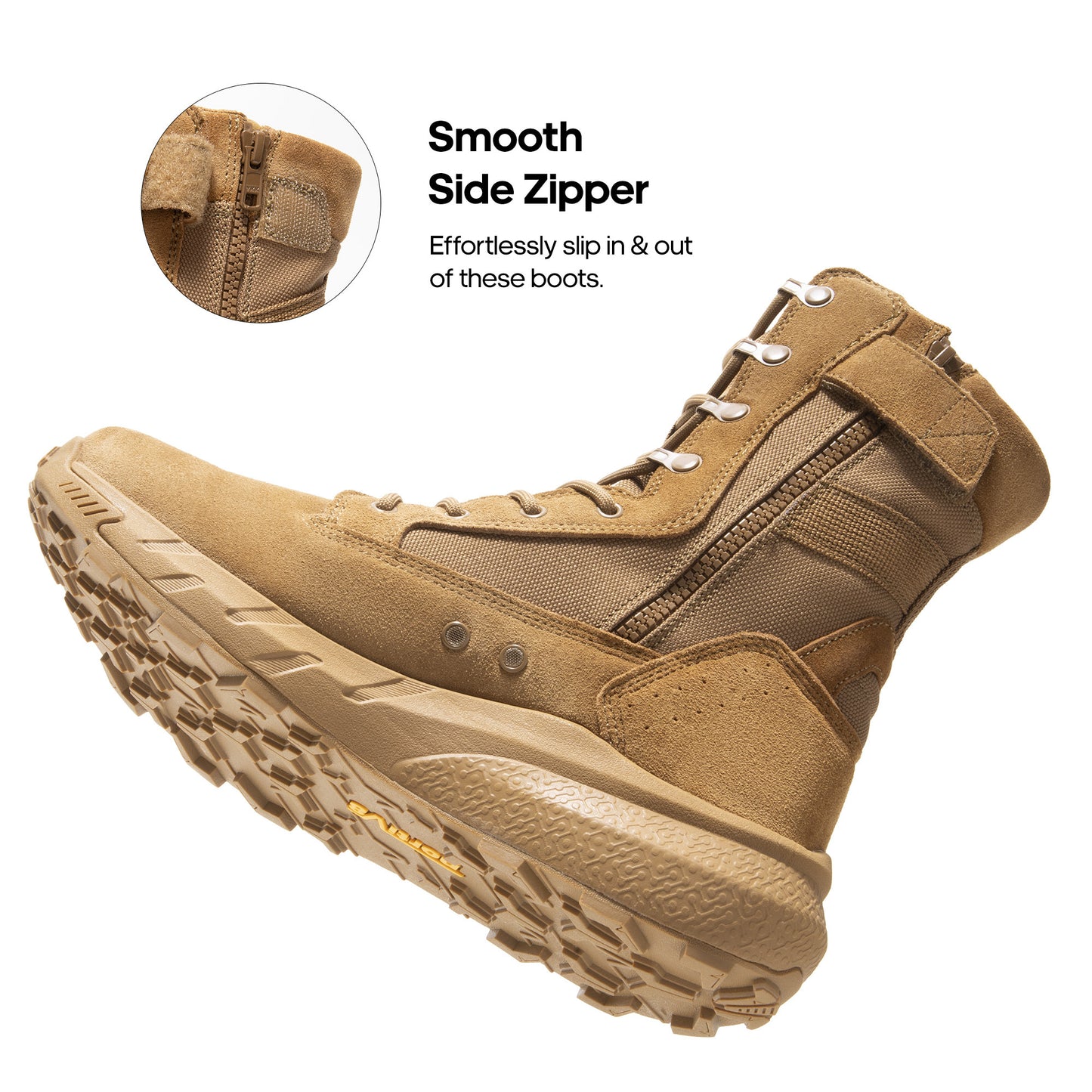 Men's Breathable Zipper Work Boots Side Lightweight Hiking Motorcycle Boots