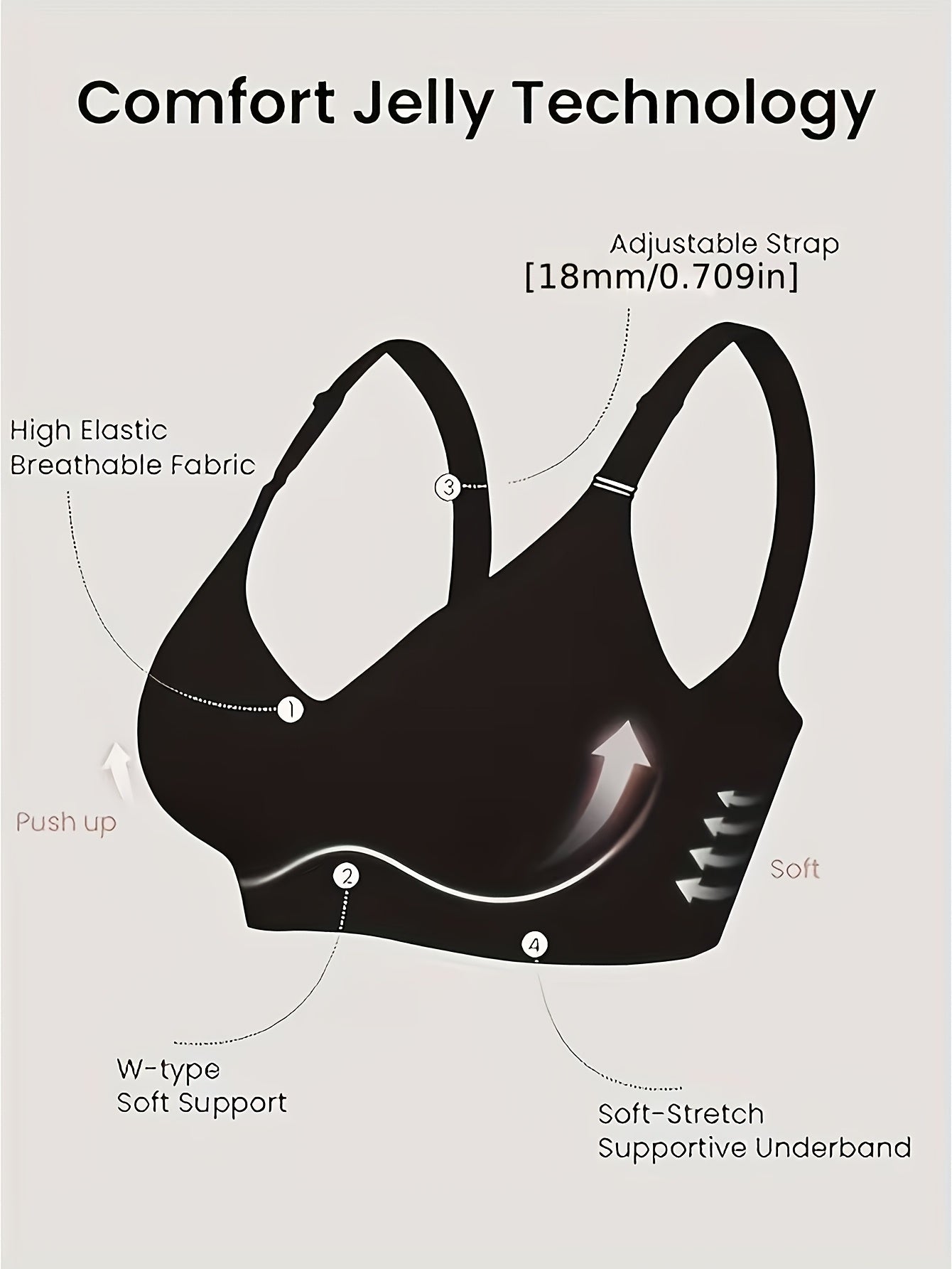3 Women'S Jelly Bras Seamless And Traceless Comfortable And Soft With Supportive - product view 3