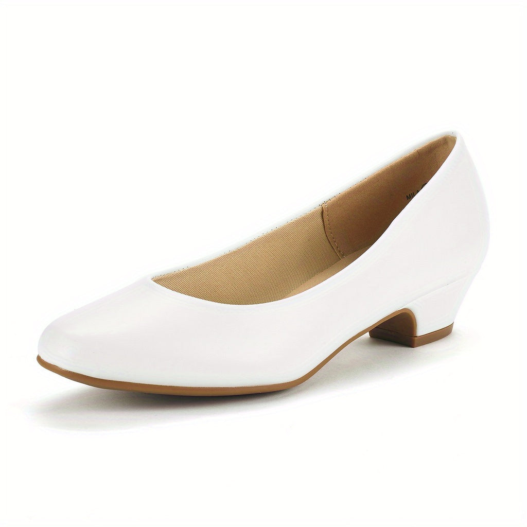 Classic Mila Low Chunky Heel Shoes for Women with a Closed Toe Design., Women Shoes