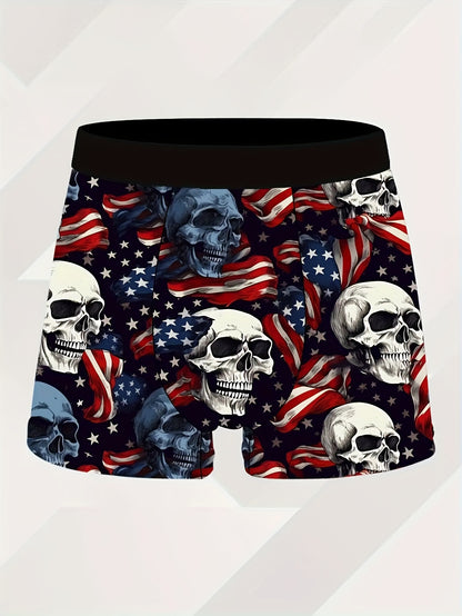 5pcs Men'S Quick-Dry Swim Shorts & Underwear Set | Colorblock Boxer Briefs with Print /Elastane Blend, Non-Transparent, Medium Stretch, Ideal for Pool, Beach, Gym, Birthday Party, Casual Wear, Knit