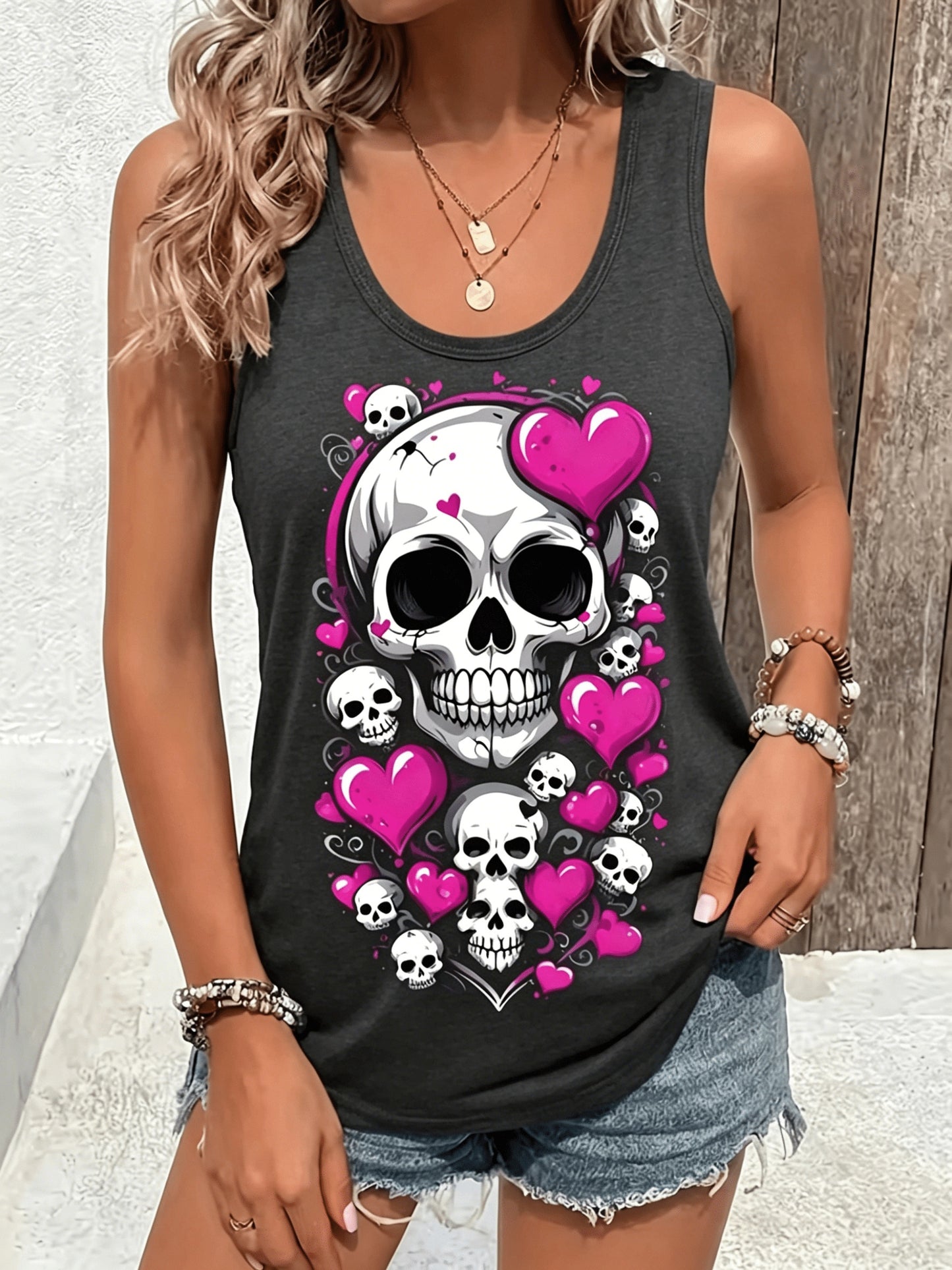 [Valentine's Day Gift] Casual Pose Print Tshirt, Perfect for Home, Going Out, Or Gift Giving, Ideal Choice for Valentine's Day And More