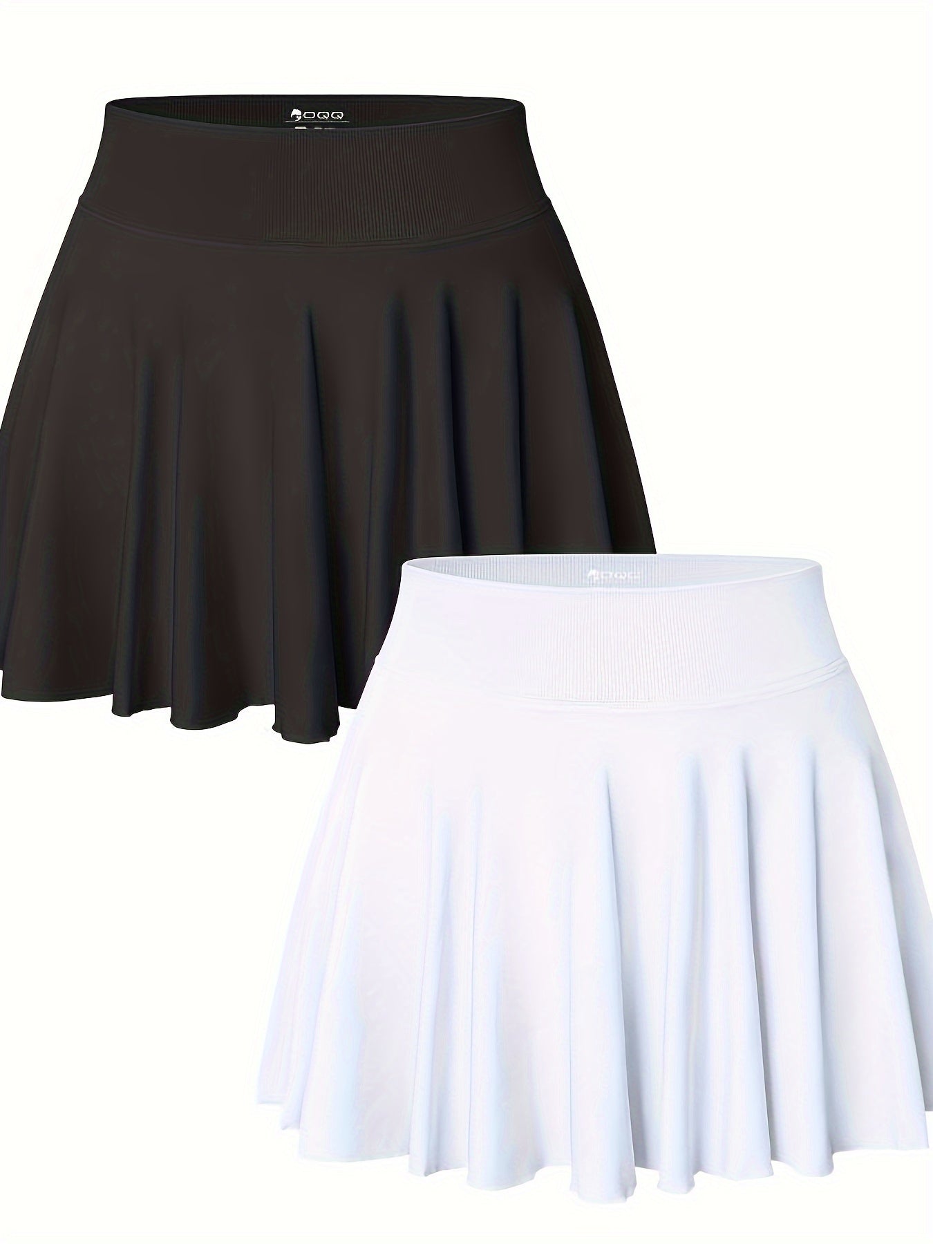 Women 2pcs Skirts 2in 1 Flowy Cheeky Short Skirts Stretchy Flared Casual  Skirts Womenswear Bottom