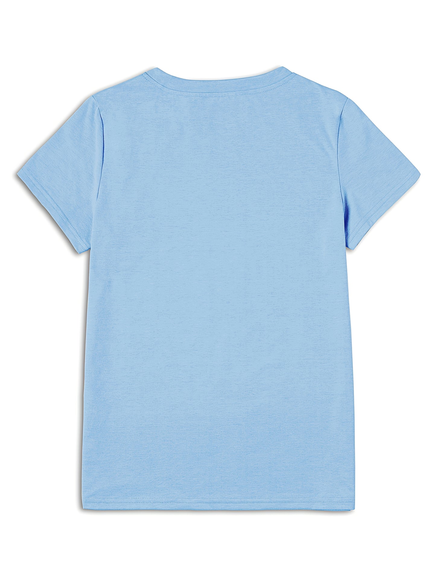 Whimsical "It's Okay, I'm Fine, Everything's Fine" Women's Cat Print T-shirt - Light Blue, Casual Version, Round Neck, Short Sleeve, Polyester, Machine Washable