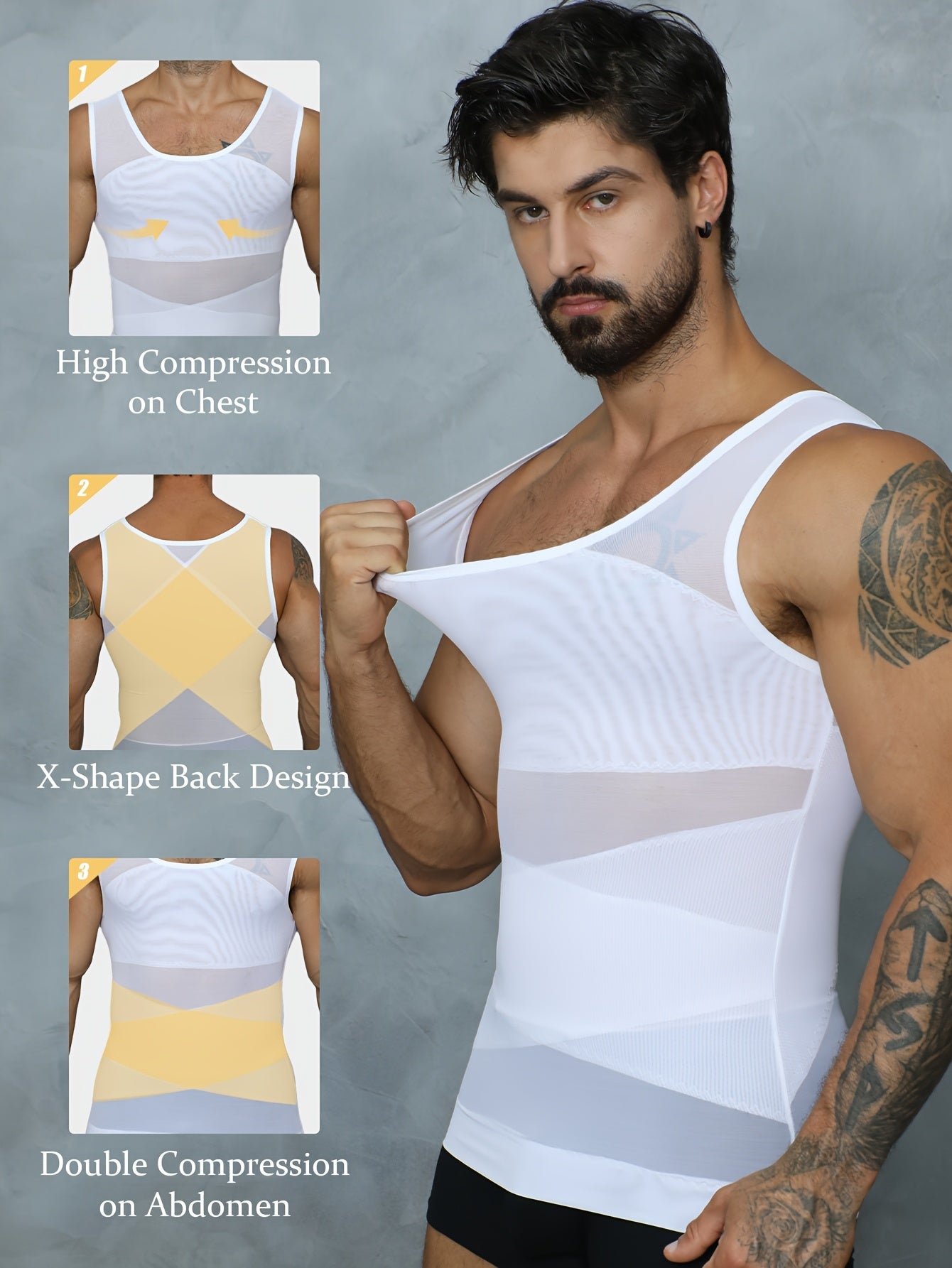 Men'S Compression Vest Shaper for Belly Fat - Ultra-Thin & Breathable Slimming Vest.Post-Surgery Recovery, Seamless Invisible Under Shirt, Cool Workout Body Shaper Formen (Black, Medium)