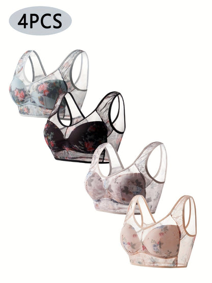 Women’s 4-Pack Bra - Lace Detail Comfort