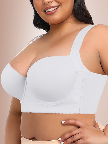 Seamless Large Size Push-up Bra for Women with Wide Shoulder Straps, Comfortable And Simple Bra