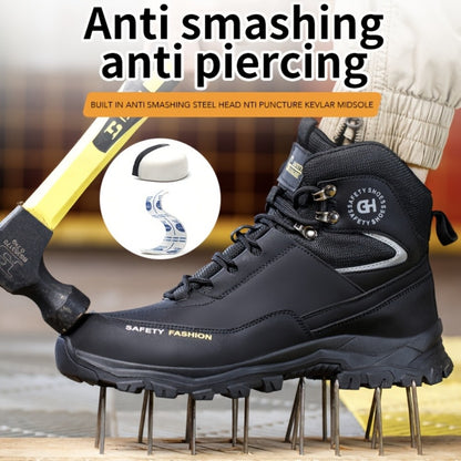 Men's Lace-Up Work-Style Shoes - Reinforced Toe and Rubber Sole
