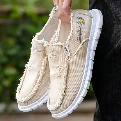 Men's Plus Size Breathable Canvas Loafers - Comfortable All-season, Low-top Lace-up Casual Semi-formal Shoes, Gray And Black Round-toe Design, Breathable Material, Couple Style Available, Widened Men's Shoes, High-quality Men's Shoes