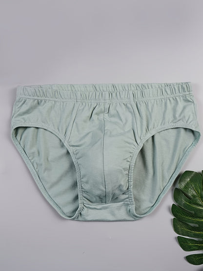 Men'S 7-pack Of 100% Underwear - Random Solid Color, Multi-Piece Discount, Medium Stretch, Knitted Fabric Underwear, Comfortable And Breathable, Casual Classic Fit - All Season