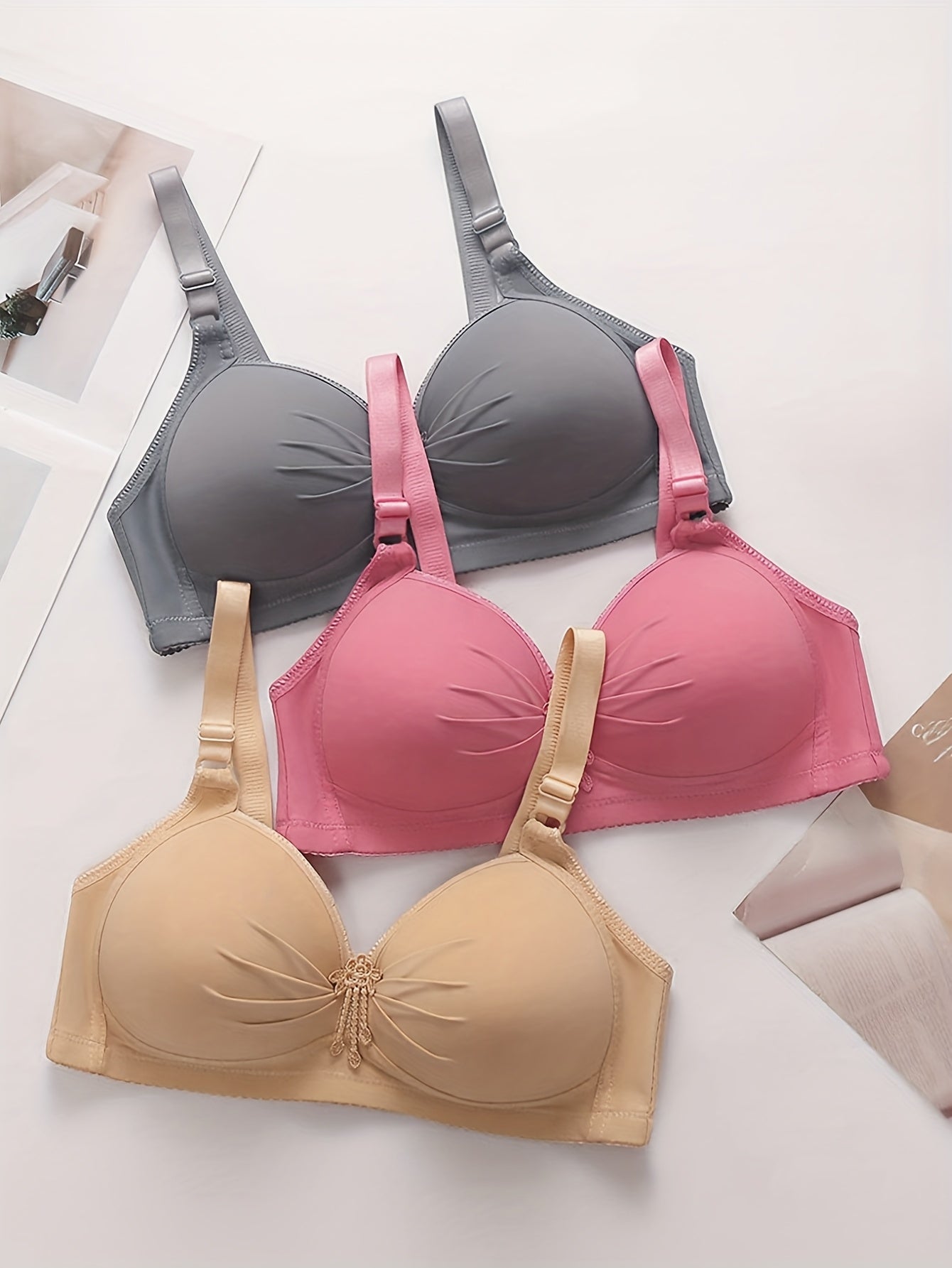 Women's Mixed colors Pleated Bra - product view 12