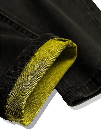 New Spring Style Two-Pack Men'S Jeans: Trendy Ripped Jeans, Black Retro Colorful Casual Pants, Perfect Valentine'S Day Gift