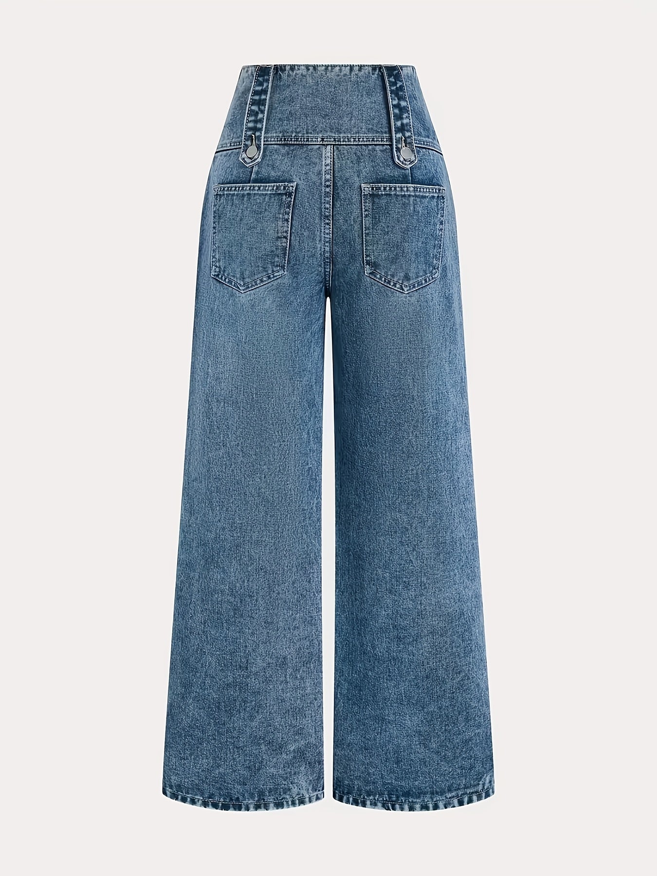 Women'S Casual Fashion Button-Waist Relaxed Fit Jeans Featuring an Open-Hem Design, Versatile for Multiple Occasions a Timeless, Year-Round Staple That Pairs Effortlessly with Any Outfit