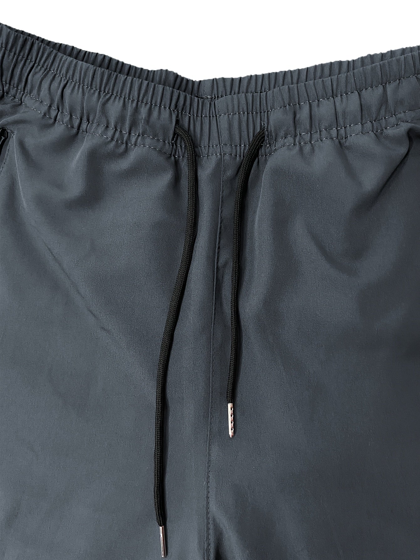 1pc Men'S Lightweight Casual Cargo Pants With Drawstring Waist, Zippered Pockets & Print Logo - Breathable For Outdoor Running, Training, Hiking & Everyday Use - Spring/Summer Collection, Workout Pants, Running Apparel, Functional Pockets