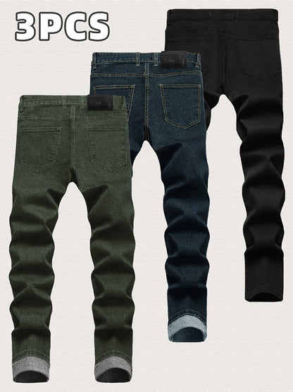 Men's Slim Fit Jeans - Classic Wash Clean Finish Streetwear 742885
