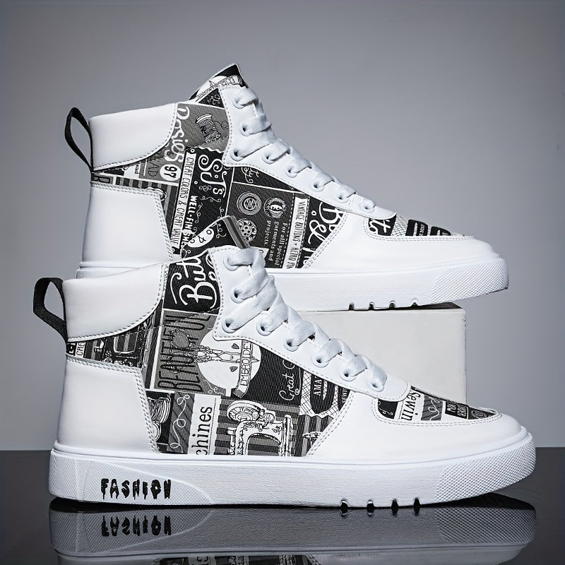 Men's high graffiti light fashion casual Joker men's shoes