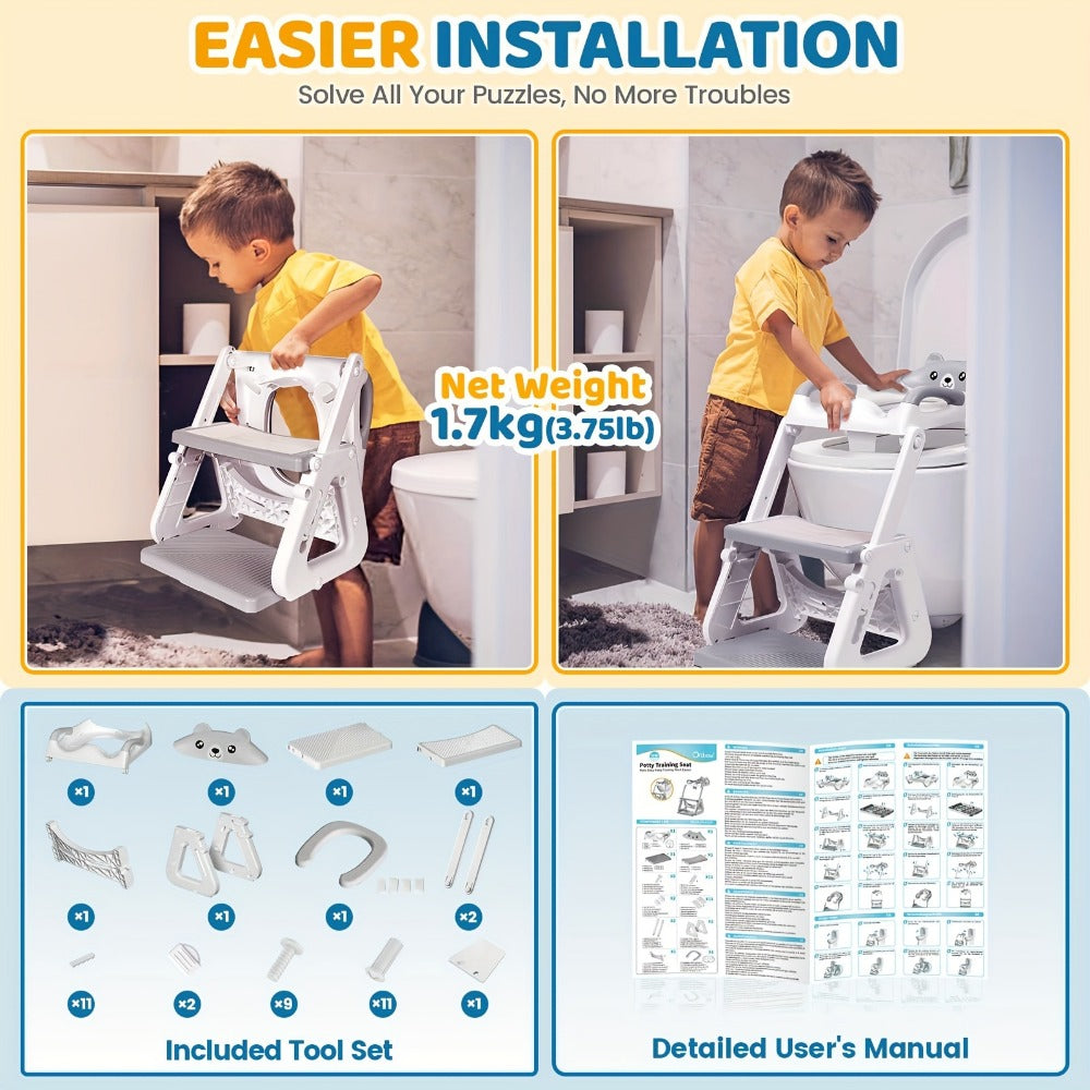 Potty Training Seat - Adjustable 2-In-1 Toilet Step