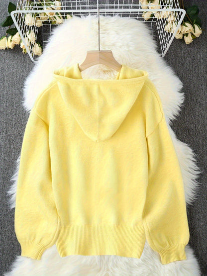 Plus Size - Plus Size - Plus Size Women'S Clothing, Sweet And Cute Style, Women'S Hooded Button-Up Cardigans, Autumn And Winter Fashion And Playful Items