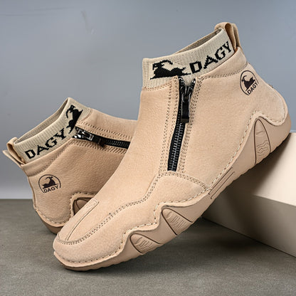 Cross-border Fashion Plus Velvet Men's Large Size Men's Shoes, High-top Wear-resistant Men's Boots, Outdoor Casual Shoes, Warm Shoes