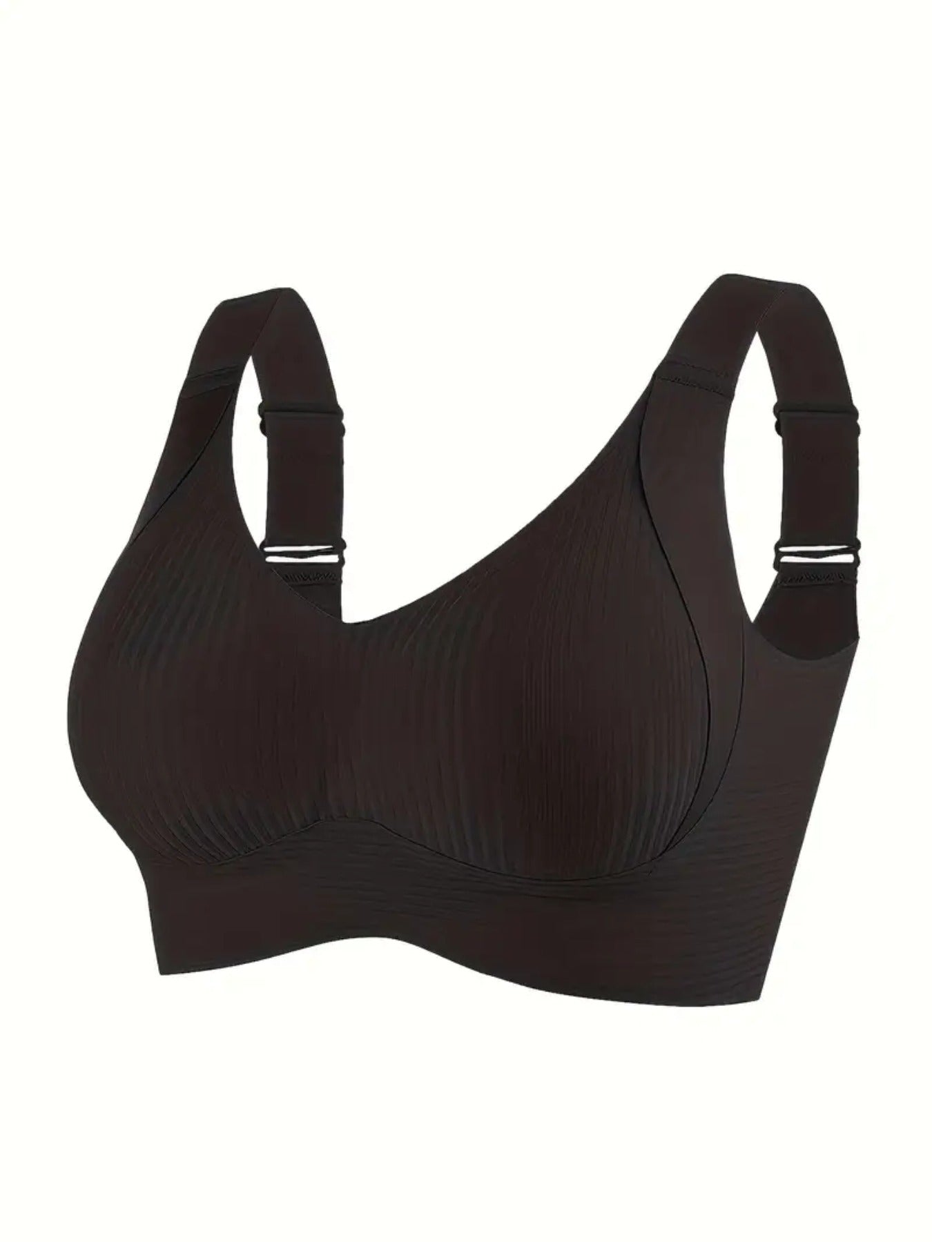 5pcs Ribbed Wireless Bra - High Elastic, Breathable & Strong Support | Comfortable No-Squeeze for Daily Wear, Yoga & Gym Workouts