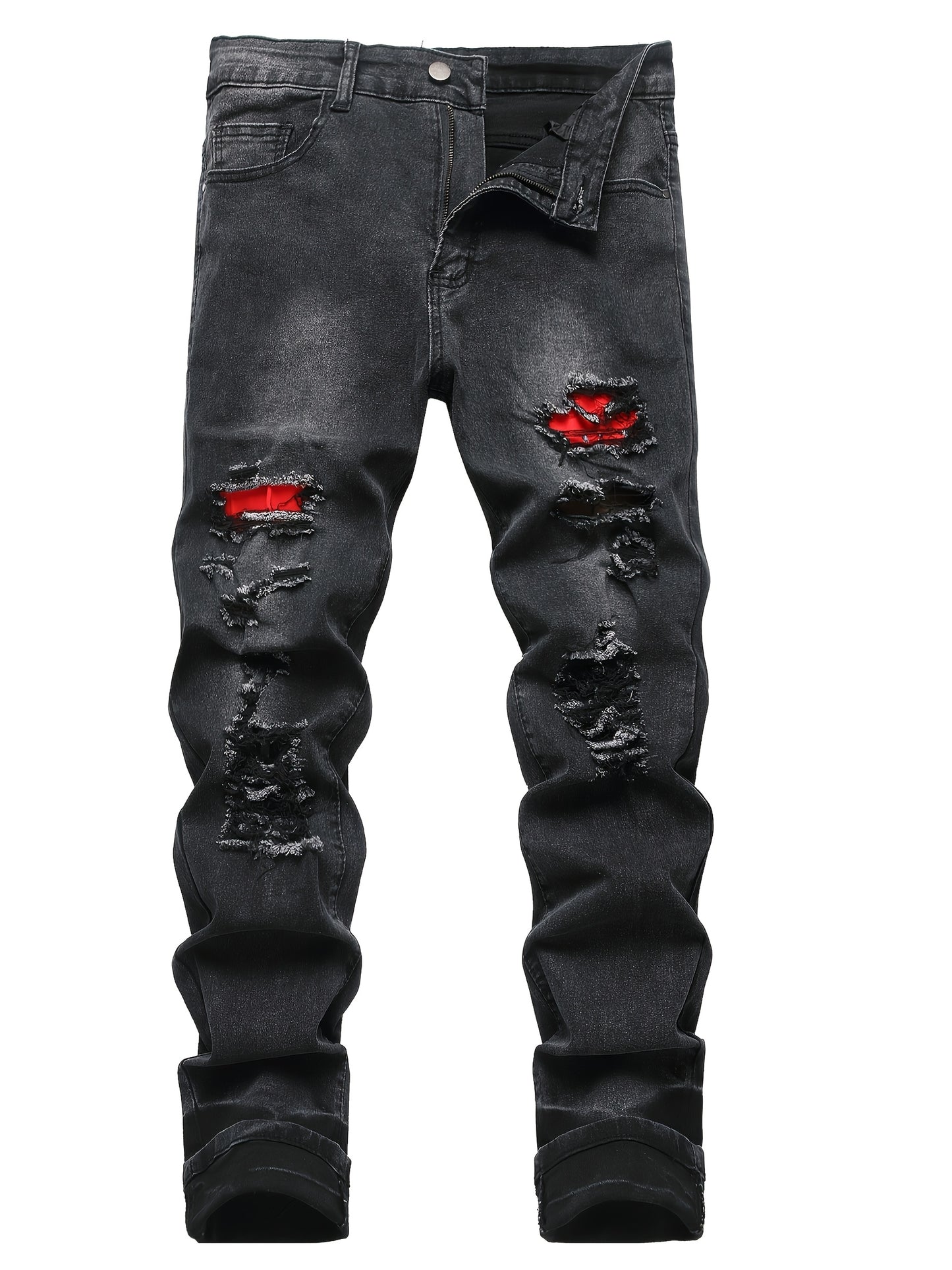 Ripped Stretchy Jeans That Are Stylish And Modern, Perfect for Casual Outings And Versatile Enough for Various Occasions