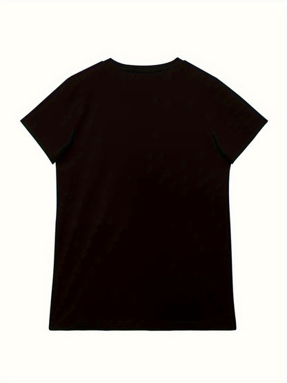 For Spring And Summer, Casual Short Sleeve Pattern Print V-Neck T-Shirt, Women'S Clothing