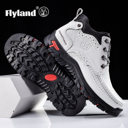 FLYLAND Men'S Fashion Vintage Classical Genuine Faux Leather Handmade Chukka Boots Daily Casual Work Office Shoes