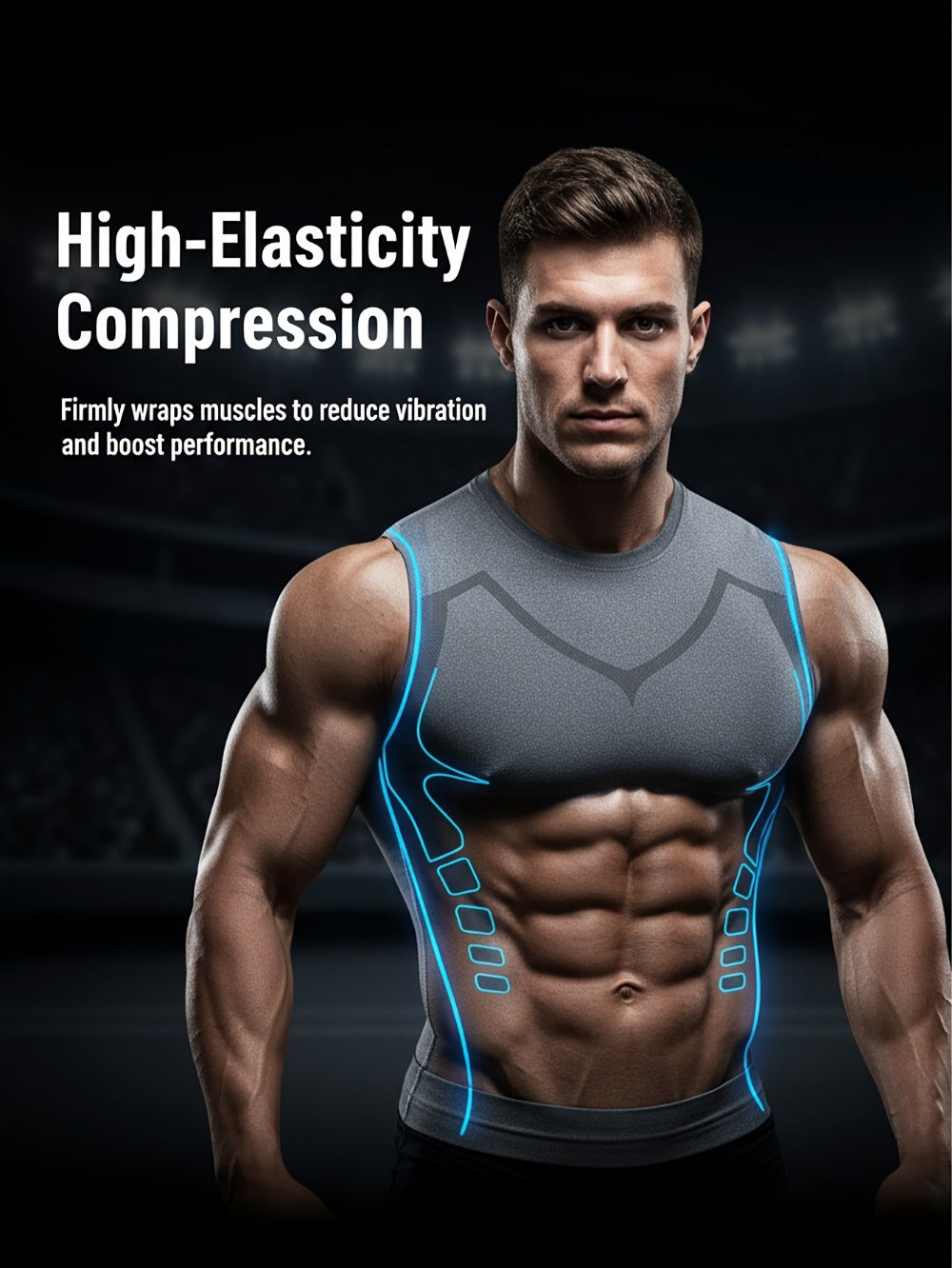 Men's 3-Pack Compression Tank Tops - Quick-Dry Sleeveless Base Layer