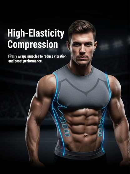Men's 3-Pack Compression Tank Tops - Quick-Dry Sleeveless Base Layer