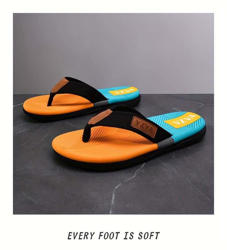 Men's Fashion Flip-flops, Comfortable Non-slip Casual EVA Sole Thong Sandals for Men's Outdoor Sports, Summer