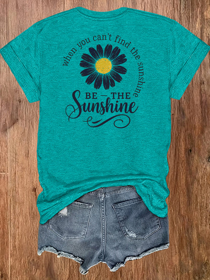 Women'S Casual Sports T-Shirt | Lightweight & Breathable European Summer Round-Neck Tee With Uplifting 'Be The Sunshine' Print - Ideal For Spring/Summer And Perfect For Various Occasions
