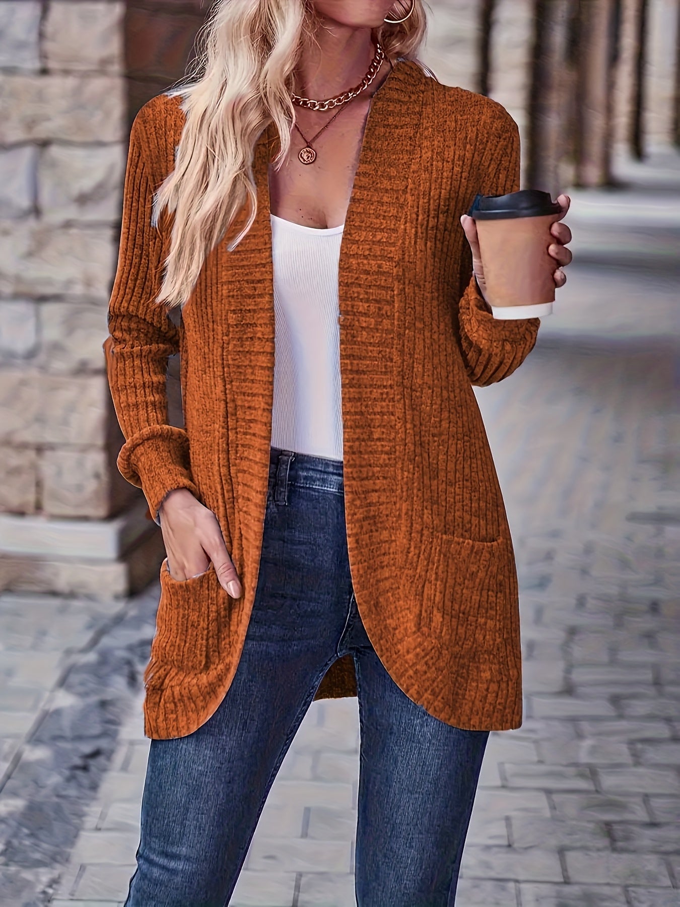 [Orientation] Elegant Orientation + Fashionable Loose Casual Solid Color Thread Pocket Splicing Long Sleeve Blouse