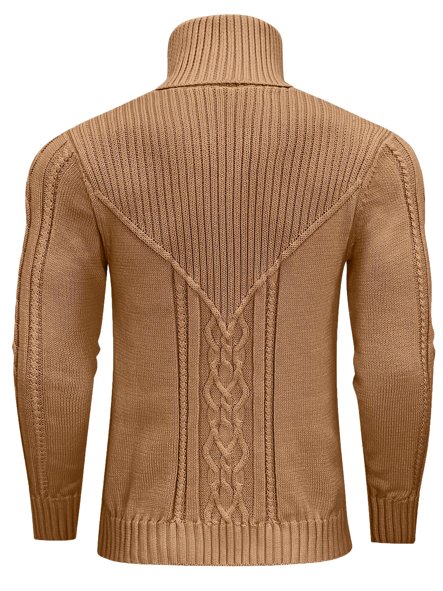 Men's Mature Casual Vintage Twisted Turtleneck Knit Pullover