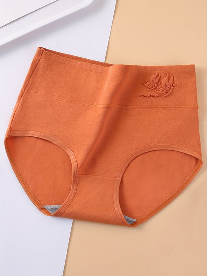 4pcs Women'S High-Waist Solid Color Briefs, Easy Comfortable Breathable Stretch Panties, Women'S Lingerie And Underwear