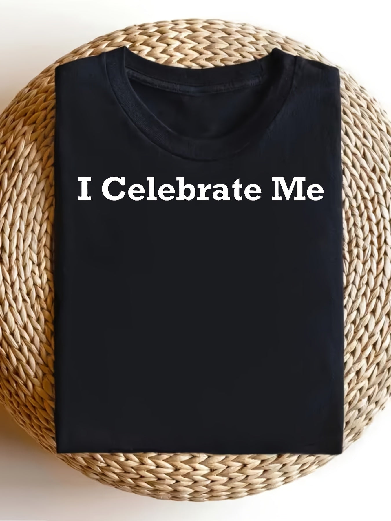 I Celebrate Me TShirtWomen's Quick Dry Polyester TShirt Breathable Lightweight Summer Casual Crew Neck Wrinkle Free Solid Color for Office Daily WearWomen's White T-shirt