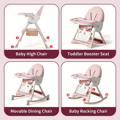 Multi-Functional Dining Chair, Outdoor Dining Chairs, Switchable in Multiple Forms, Adjustable Backrest in Multiple Levels, Five-Point Seat Belt, Portable And Foldable - Perfect for Outdoor Travel And Holiday Gift Giving