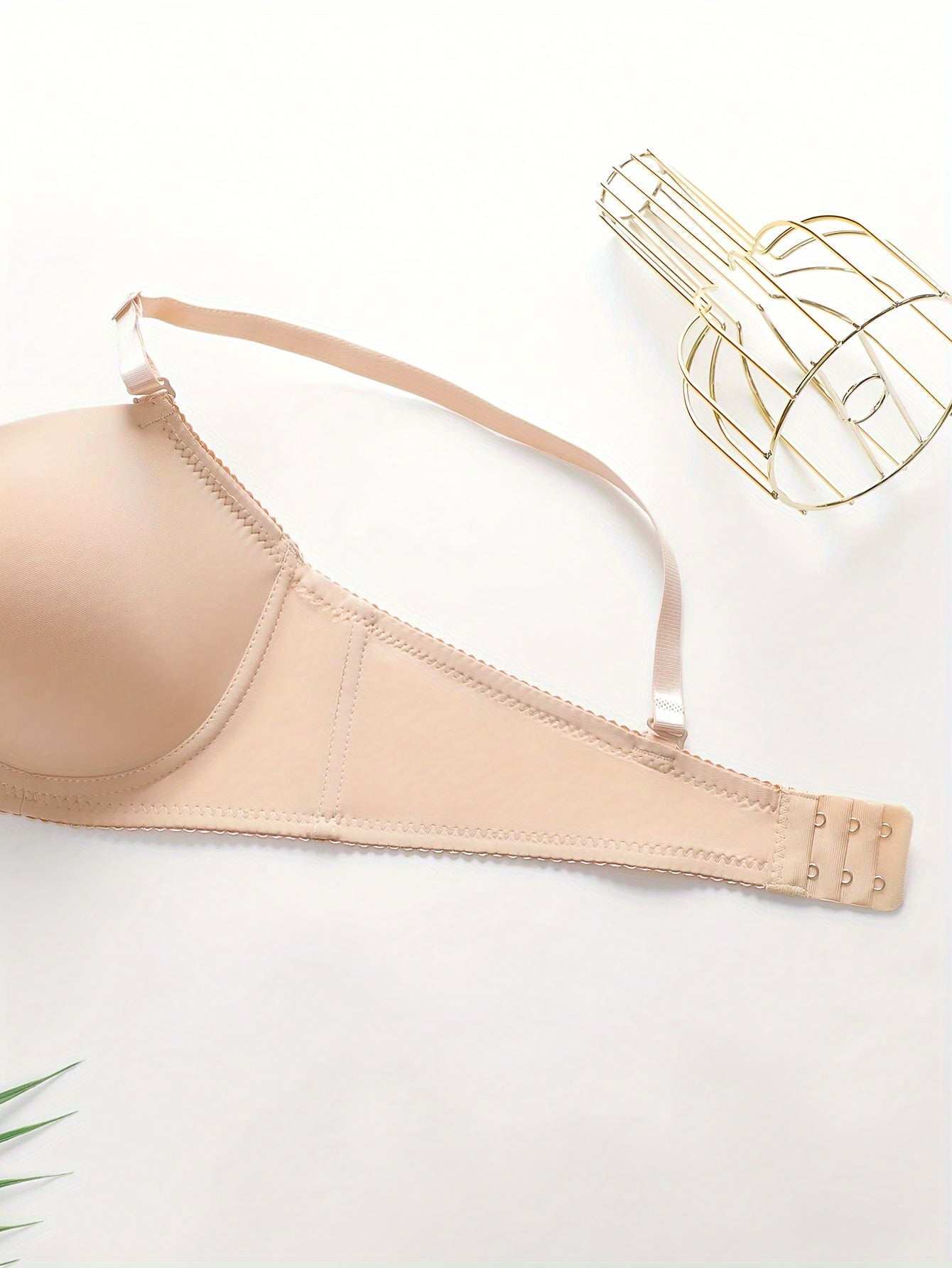 3 Sets Elegant Solid Color Polyamide Bra & Briefs Set, High Support Mid Rise Briefs with Non Removable Padding, Women's Lash Sets