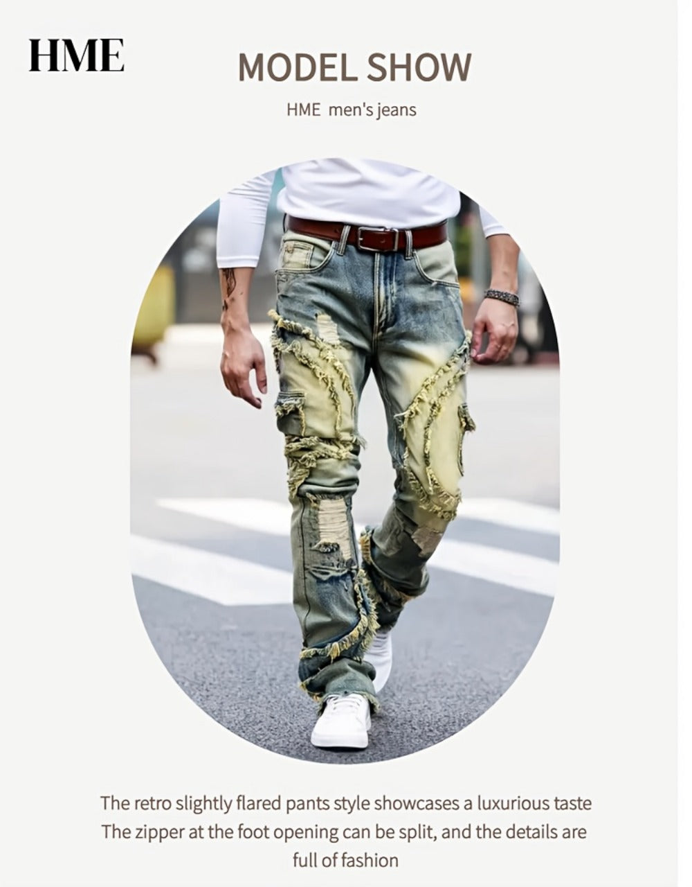 Men's Slim Fit Jeans - Classic Wash Embroidered