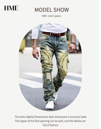 Men's Slim Fit Jeans - Classic Wash Embroidered