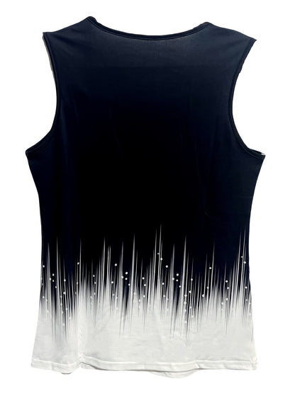 [Fashion Vest] European And American Fashion Vest With Gradient Fashion Print, Circular Cross Strap Vest, Soft Fabric Suitable For All Seasons