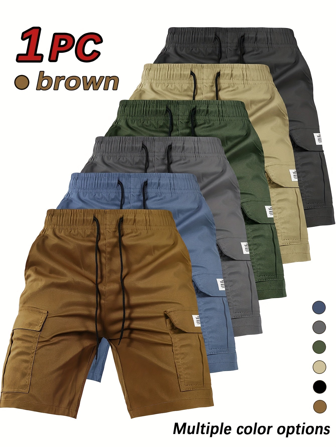 Men's Black Polyester Cargo Shorts - product view 27